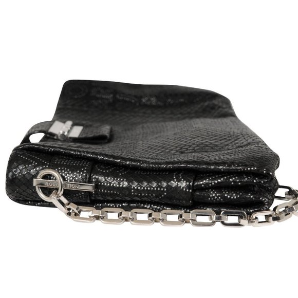 Louis Vuitton Python Perfore Lutece Shoulder Bag Black Silver Logo AW 2008 Y2k - Picture 10 of 16